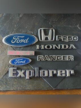 Vintage Badge OEM Logo Emblems Lot of 8 Various Makes Models Honda Ford Etc